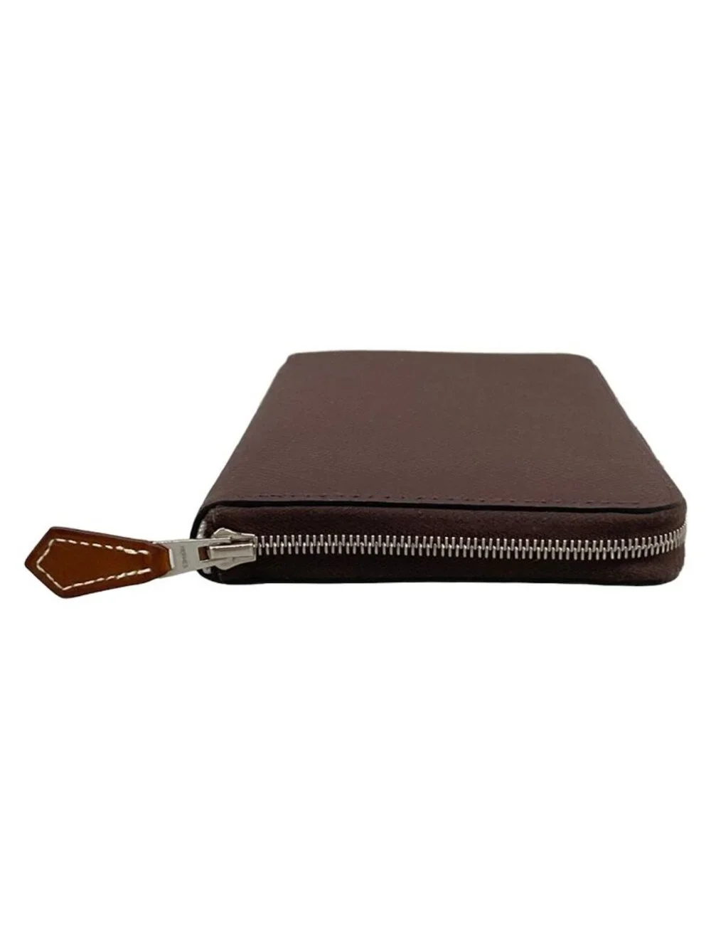 Hermes Wallet Azap Long Silk Dark Brown Zip Around